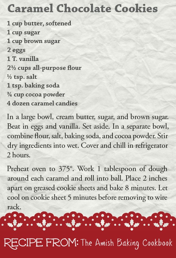 Caramel Chocolate Cookies - Amish Baking Cookbook - edited 2